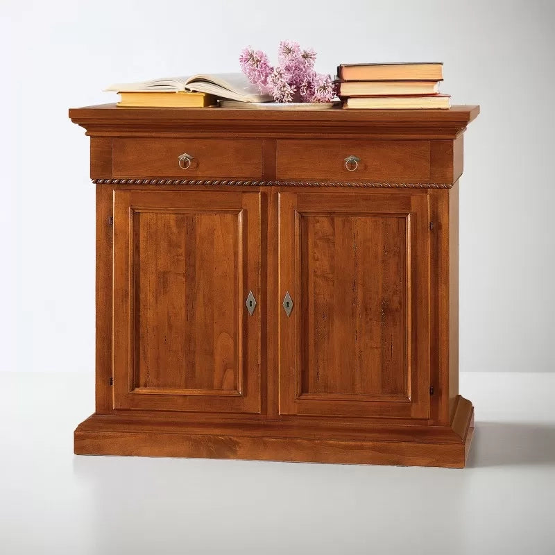 Credenza 2 porte in legno noce arte povera 135x50x111 (601) - Mobili 2G