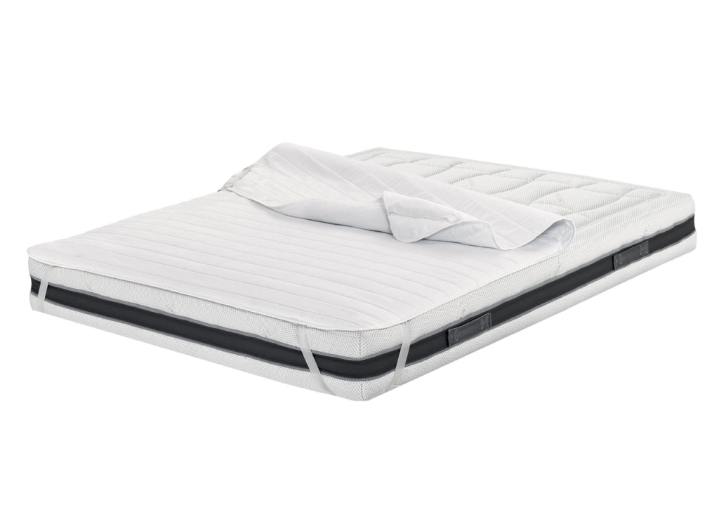 Coprimaterasso Trapuntato Antibatterico Con Elastici Agli Angoli Modello Relax - Singolo - Bianco