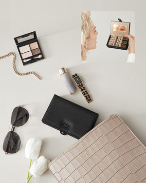 Valora PORTAGIOIE in velluto nero con specchio e cassetti