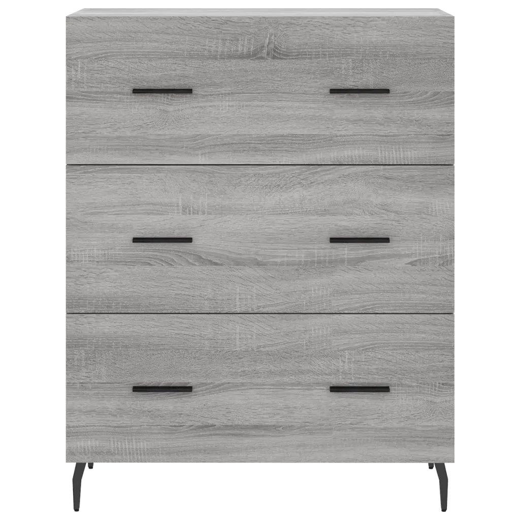 Credenza Grigio Sonoma 69,5x34x180 cm in Legno Multistrato