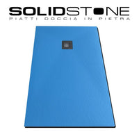 Piatto doccia in pietra SOLIDSTONE alto 2,8 cm - Blu Amalfi RAL 5012 - Misura: 70x90 x 2,8h 