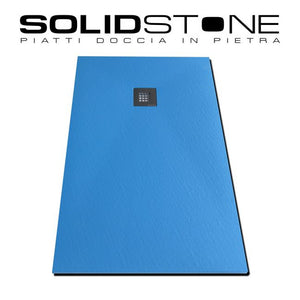 Piatto doccia in pietra SOLIDSTONE alto 2,8 cm - Blu Amalfi RAL 5012 - Misura: 70x90 x 2,8h 