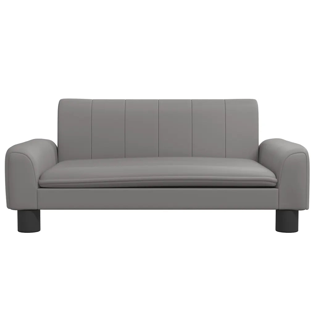 Divano per Bambini Grigio 70x45x30 cm in Similpelle