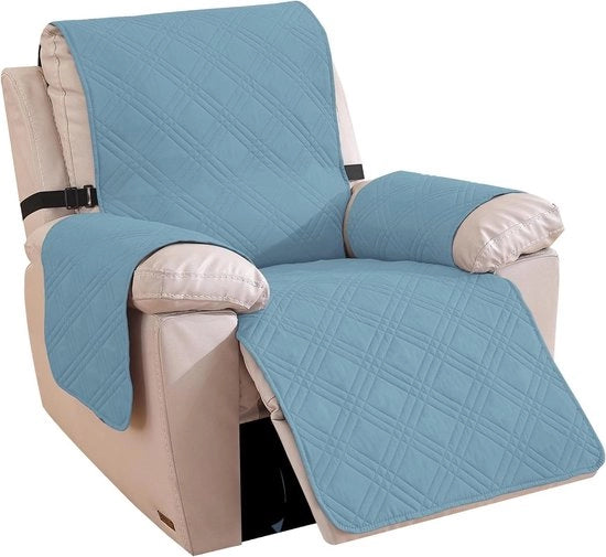 Fauteuil Hoes Universale, Protezione per Relaxstoletto, Protezione Fauteuil Resistente ai Graffi (Grande 1 Posizione, Blu chiaro + Verde chiaro)