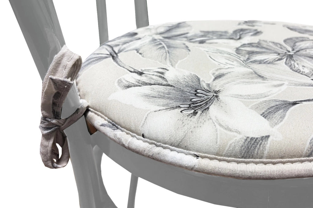 Set 4 Cuscini Sedia Rotondi Shabby Chic Cotone Lavabili Morbidi Coprisedie Tondi Stile Vintage