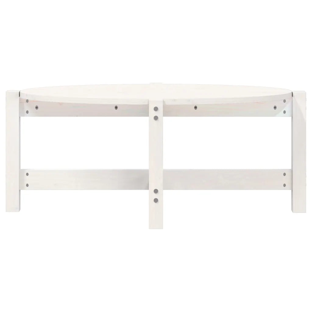 Tavolino da salotto | Tavolino da caff¨¨ | Tavolino da Soggiorno Bianco 87x48x35cm in Legno Massello di Pino
