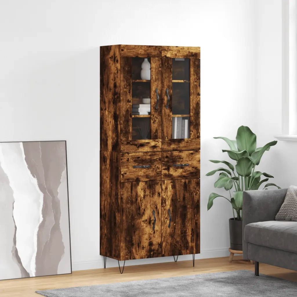 Credenza Rovere Fumo  69,5x34x180 cm in Legno Multistrato 3198566