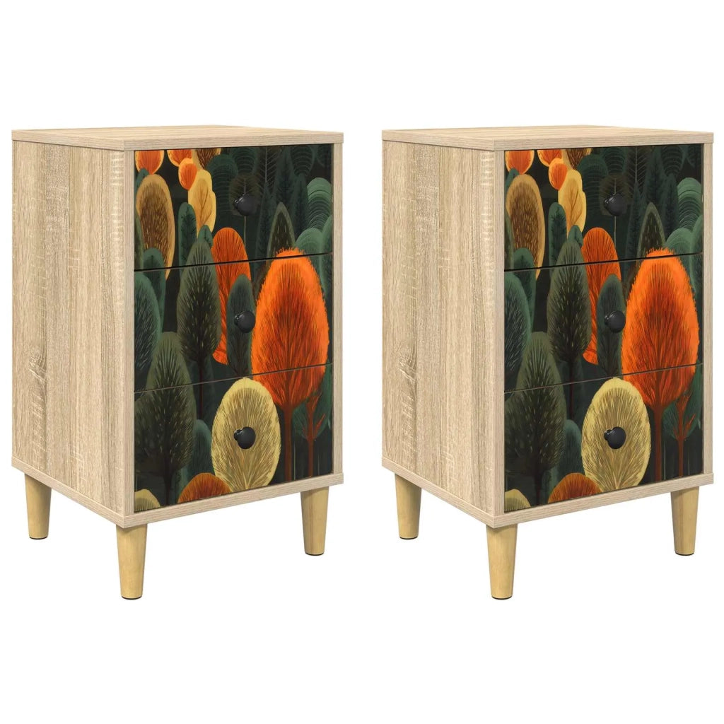 Armadio da Notte BONN 2 pz Rovere Sonoma 36 x 33 x 60 cm 8007294