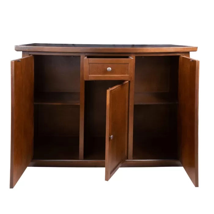 Madia credenza arte povera 3 porte 1 cassetto noce scuro l.120 p.39 h.85 (391) - Mobili 2G