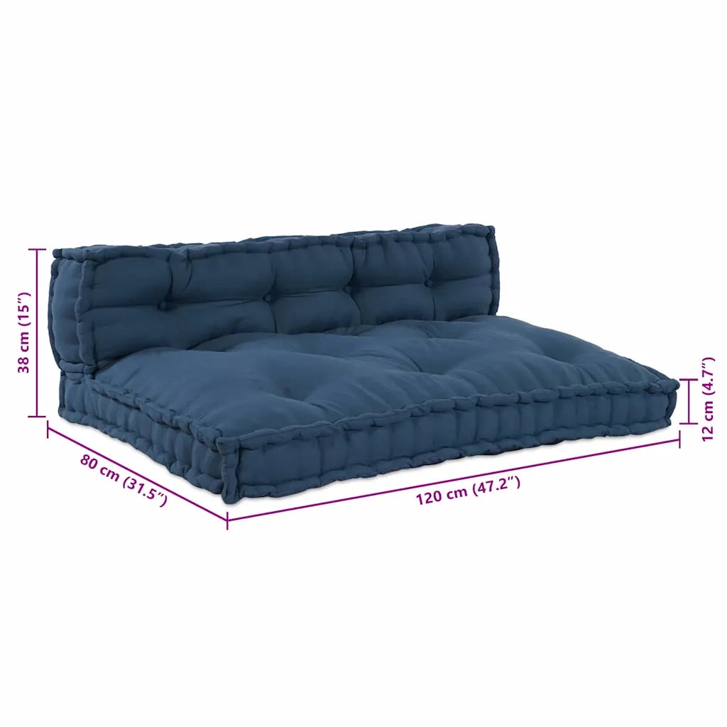 Cuscino per Divano Pallet 2 pcs Indaco 120 x 80 x 38 cm Tessuto 4019096
