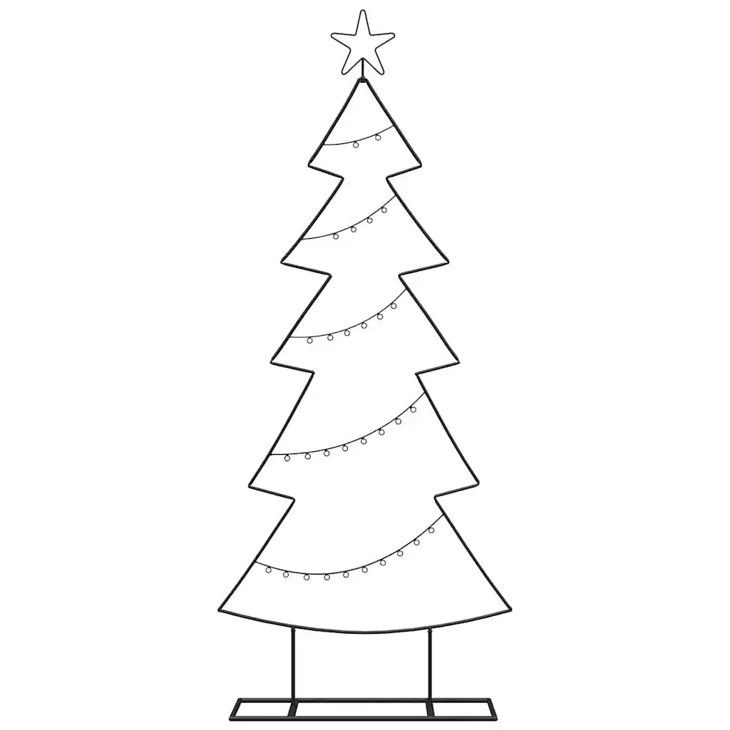 Albero di Natale | Decorazioni natalizie in metallo con supporto Nero 150 cm Acciaio
