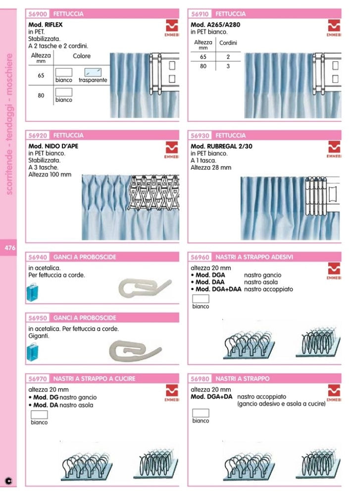 50ml nastro a strappo adesivo asola velcro bianco daa cod:ferx.11951