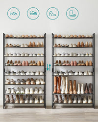 Scarpiera VALORA con 8 ripiani per corridoio, nero, LMR08B