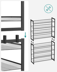 Scarpiera VALORA con 8 ripiani per corridoio, nero, LMR08B