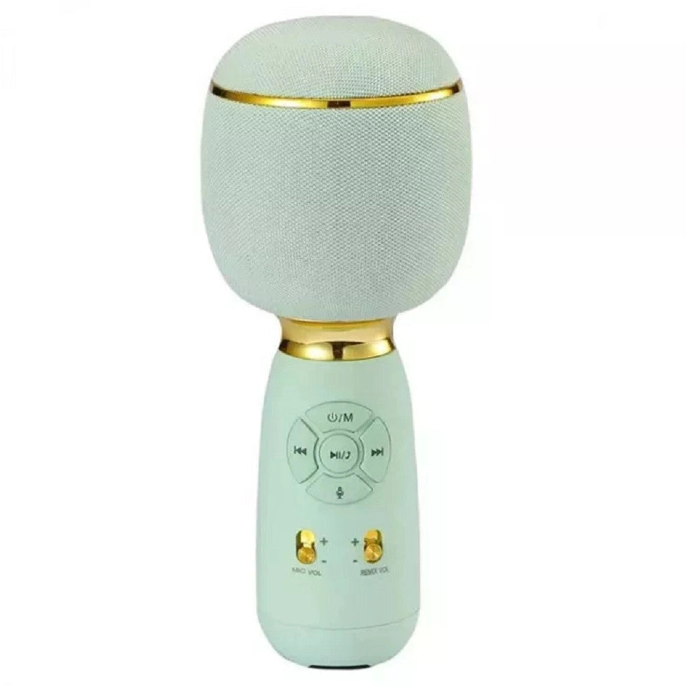 Trade Shop - Microfono Altoparlante Wireless Bt Portatile 4 In 1 Per Karaoke Effetti Vocali Q-mc1885 -