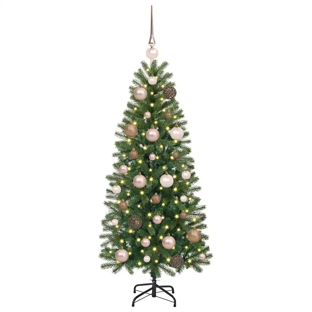 Albero di Natale | Decorazioni natalizie artificiale con 150 LED Verde 120 cm PE e PVC
