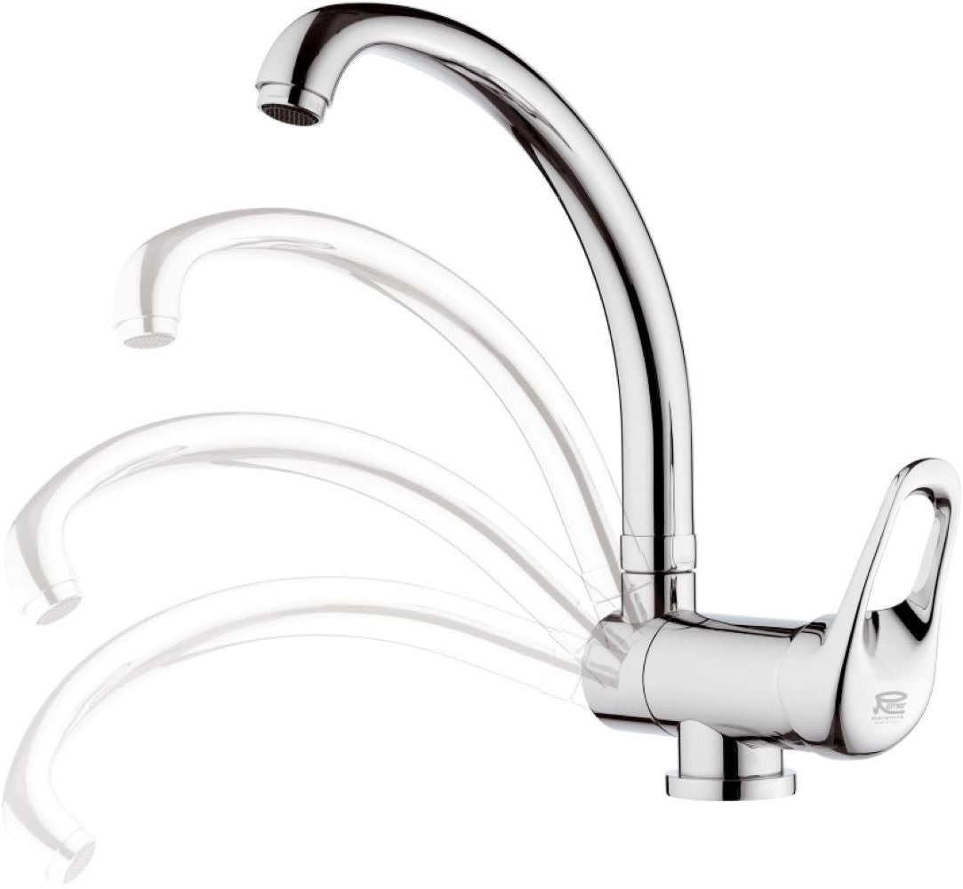 Rubinetto per lavello con bocca alta girevole, tipo lusso - serie kiss