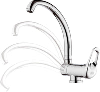 Rubinetto per lavello con bocca alta girevole, tipo lusso - serie kiss