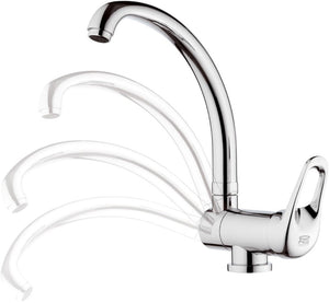 Rubinetto per lavello con bocca alta girevole, tipo lusso - serie kiss