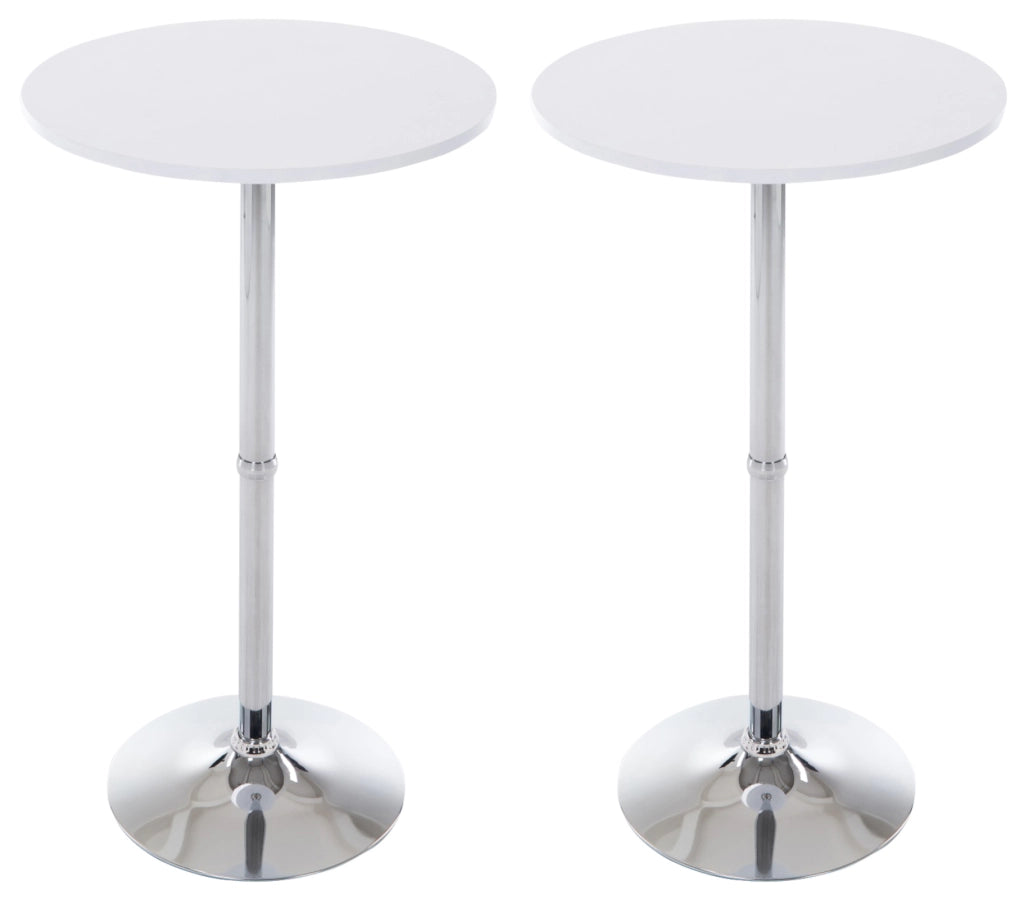 Set di 2 tavoli da bar rotondi bianco opaco