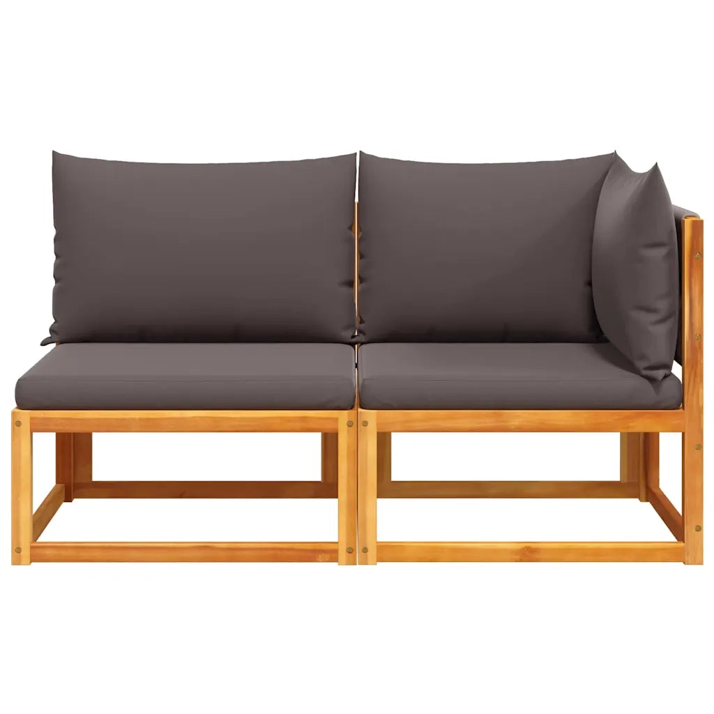 Divano da giardino con cuscini 2 Posti-Sofa da Giardino-Divano da esterno in legno di acacia e corda 623702