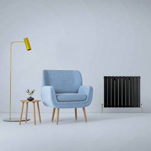 Radiatore Termosifone Termoarredo Design Piatto Pannello Elementi Nero Opaco