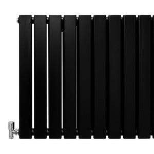 Radiatore Termosifone Termoarredo Design Piatto Pannello Elementi Nero Opaco