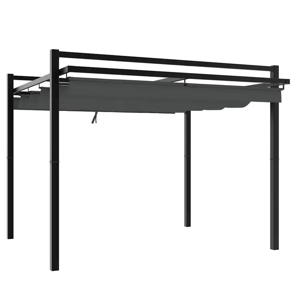 vidaXL Gazebo Giardino con Tetto Retrattile Antracite 3x3 m Alluminio
