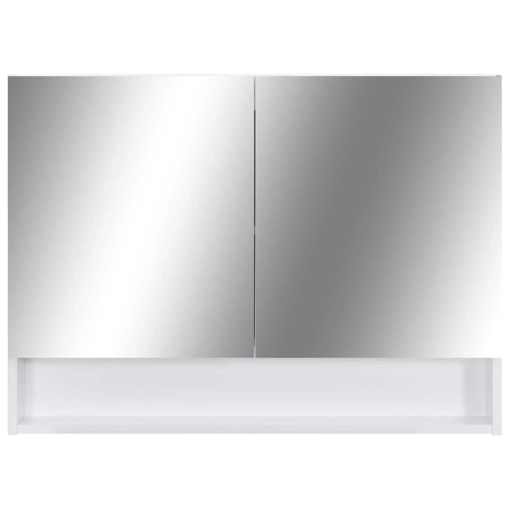 Mobiletto a specchio da bagno a LED 80 x 15 x 60 cm MDF bianco 02_0006728