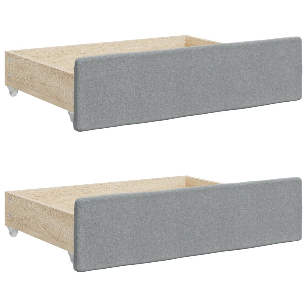 Cassetti da Letto 2 pz Grigio Chiaro Legno Multistrato e Tessuto CFW3621452