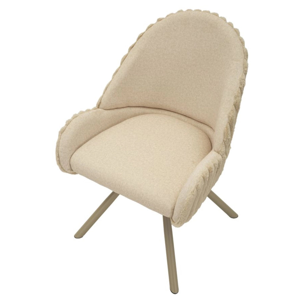 Set di 2 Sedie VKH885, Beige, Poliestere, 58x53x85 cm