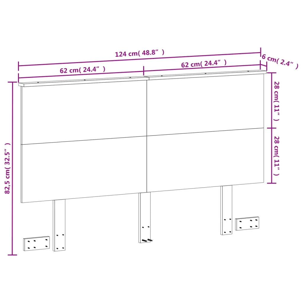 Testiera Marrone Cera 120 cm in Legno Massello di Pino 844372