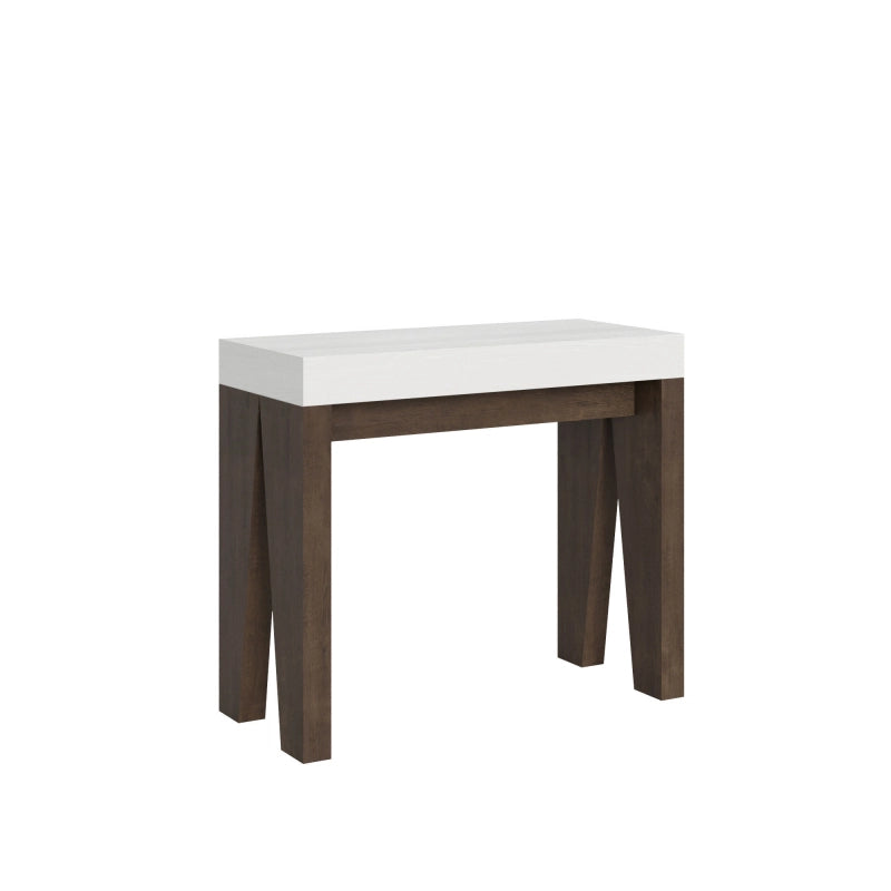 Consolle allungabile 90x40/196 cm Naxy Mix Small piano Bianco Frassino - Bianco Frassino/Noce