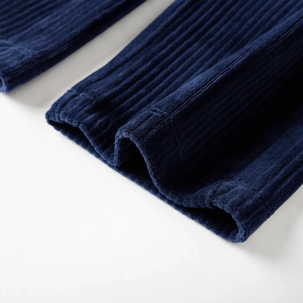 Pantaloni da Bambino in Velluto a Coste Blu Marino 116 13896