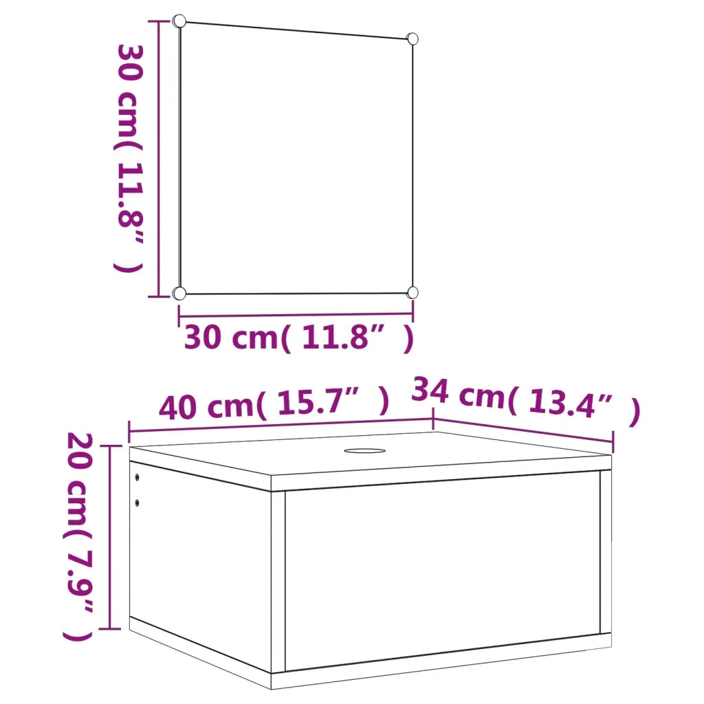Set Mobili da Bagno 2 pz Nero in Legno Multistrato