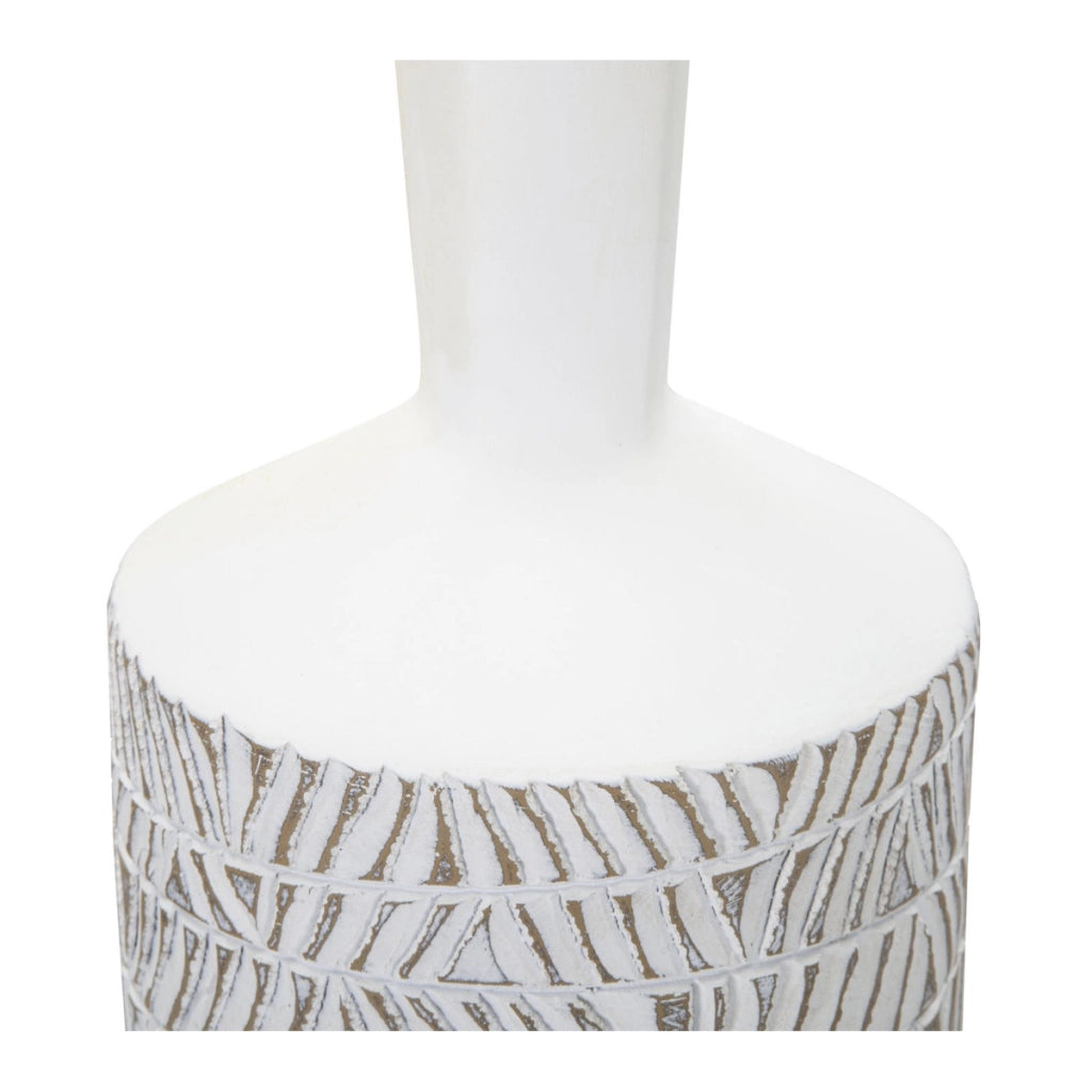 Vaso Decorativo VKH679, Bianco, Poliresina, 15x15x49,5 cm