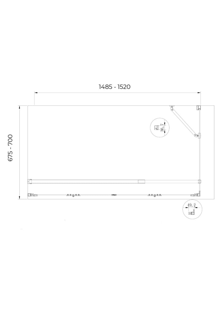 Box cabina doccia con ingresso libero apertura a libro pieghevole e lastra fissa reversibile H 190 cromo trasparente anticalcare misure  67,5-70 Fisso + Porta 148,5-152