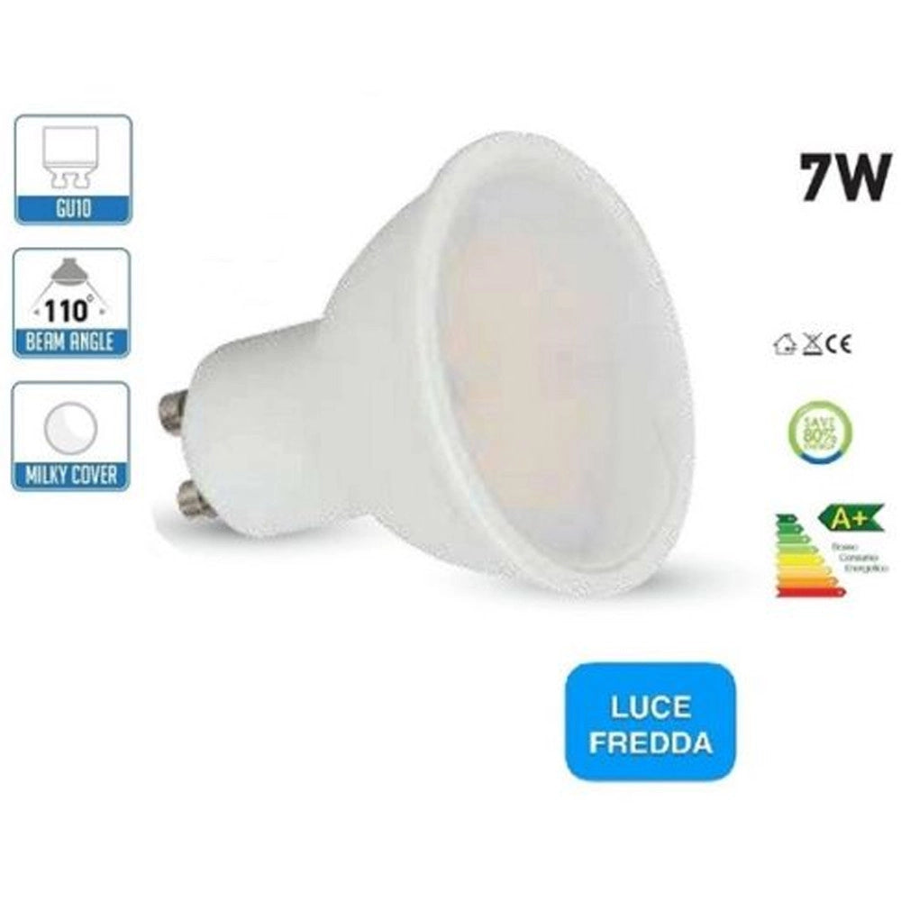 Trade Shop - Lampada Lampadina Led Faretto Incasso Gu10 7w Cob Spotlight Luce Bianca Fredda -