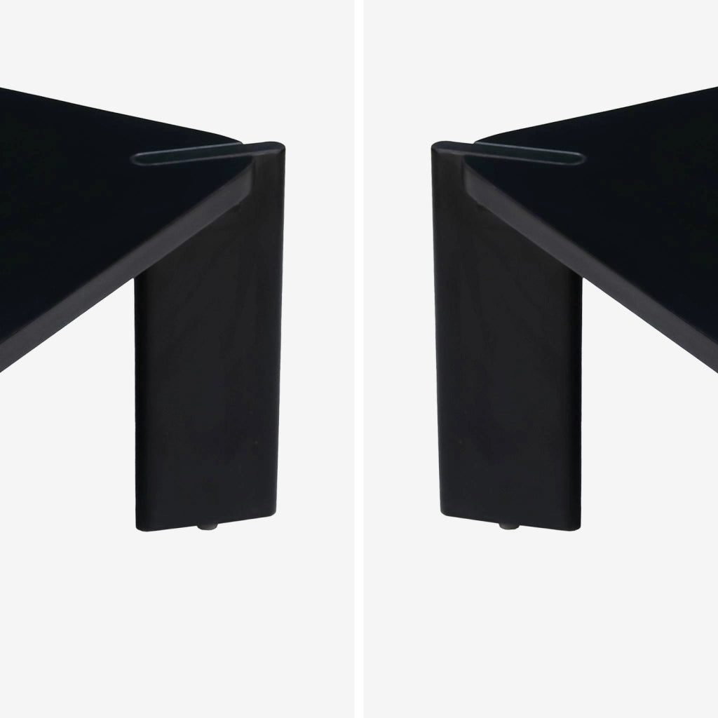 Tavolino esotico quadrato in legno massello, 80cm, nero