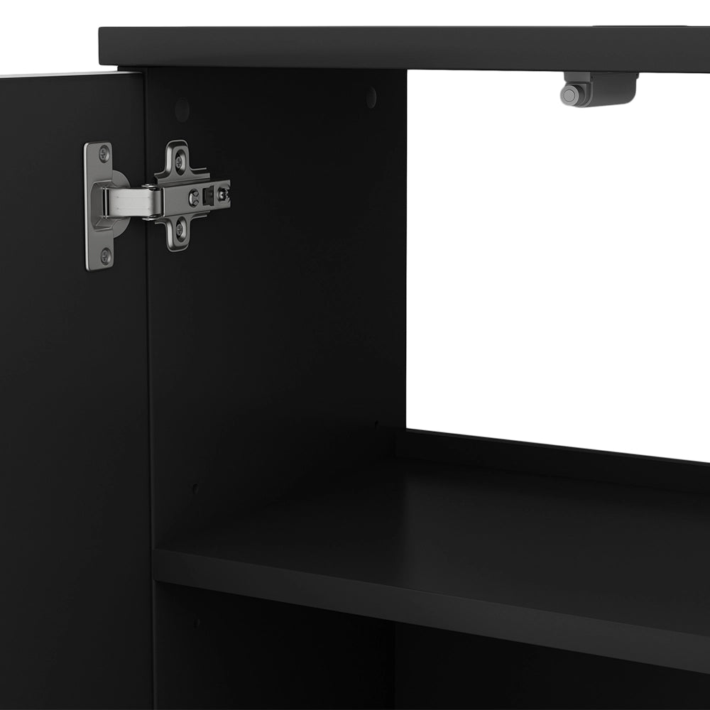 Vicco Set di mobili da bagno Nero 3 parti, con colonna