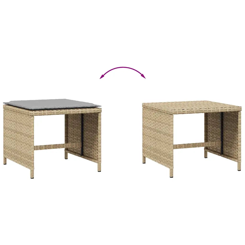 Sgabelli Giardino Cuscini 4 pz Beige Misto 41x41x36cm Polyrattan CFW3711592