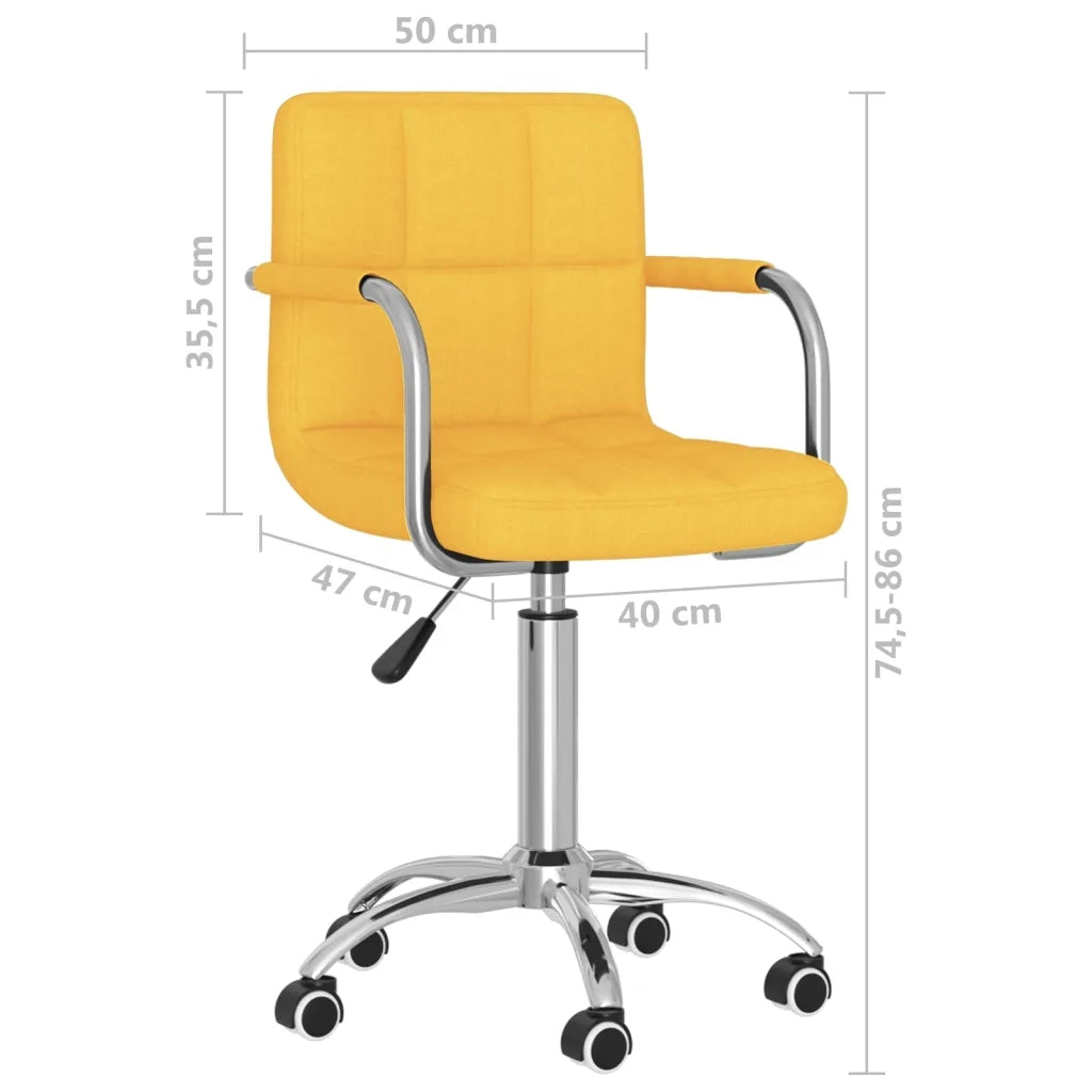 Sedia da Pranzo Girevole Giallo Senape in Tessuto 3087976
