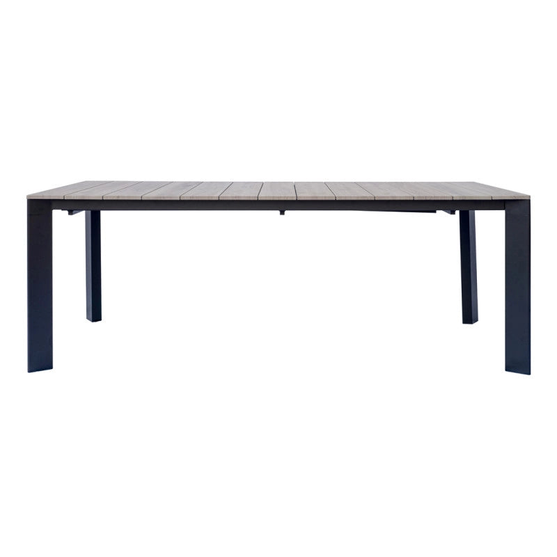 Tavolo Arenzano 211/276 Alluminio Antracite Top Alluminio Effetto Legno Moia