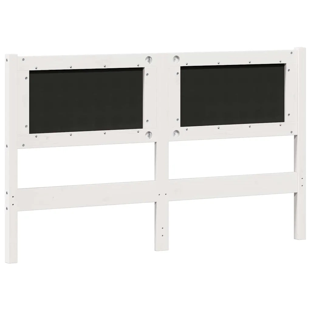Testiera Bianco e grigio chiaro 140 cm Legno di pino massello 879013
