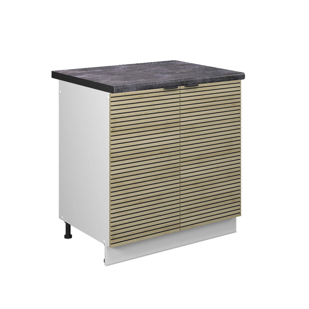 Mobile lavello cucina Fame-Line Pannello in quercia/Bianco 80 cm, PL Antracite Vicco