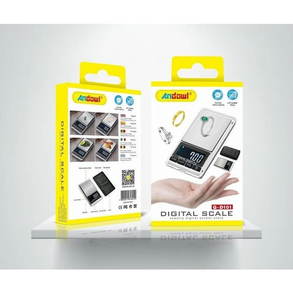 Trade Shop - Mini Bilancia Tascabile Digitale 0,01 G 500 G Display Lcd Retroilluminato Q-d101 -