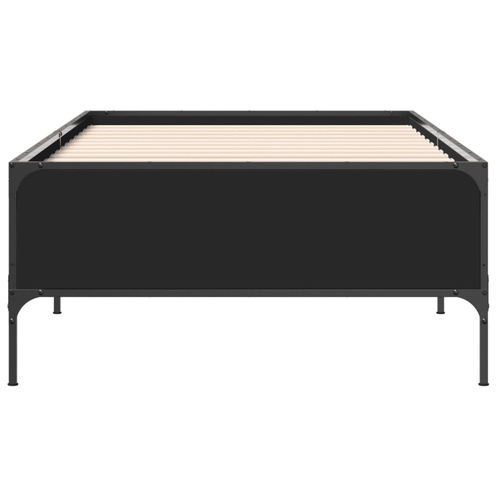 Giroletto Nero 75x190 cm in Legno Multistrato e Metallo 844991