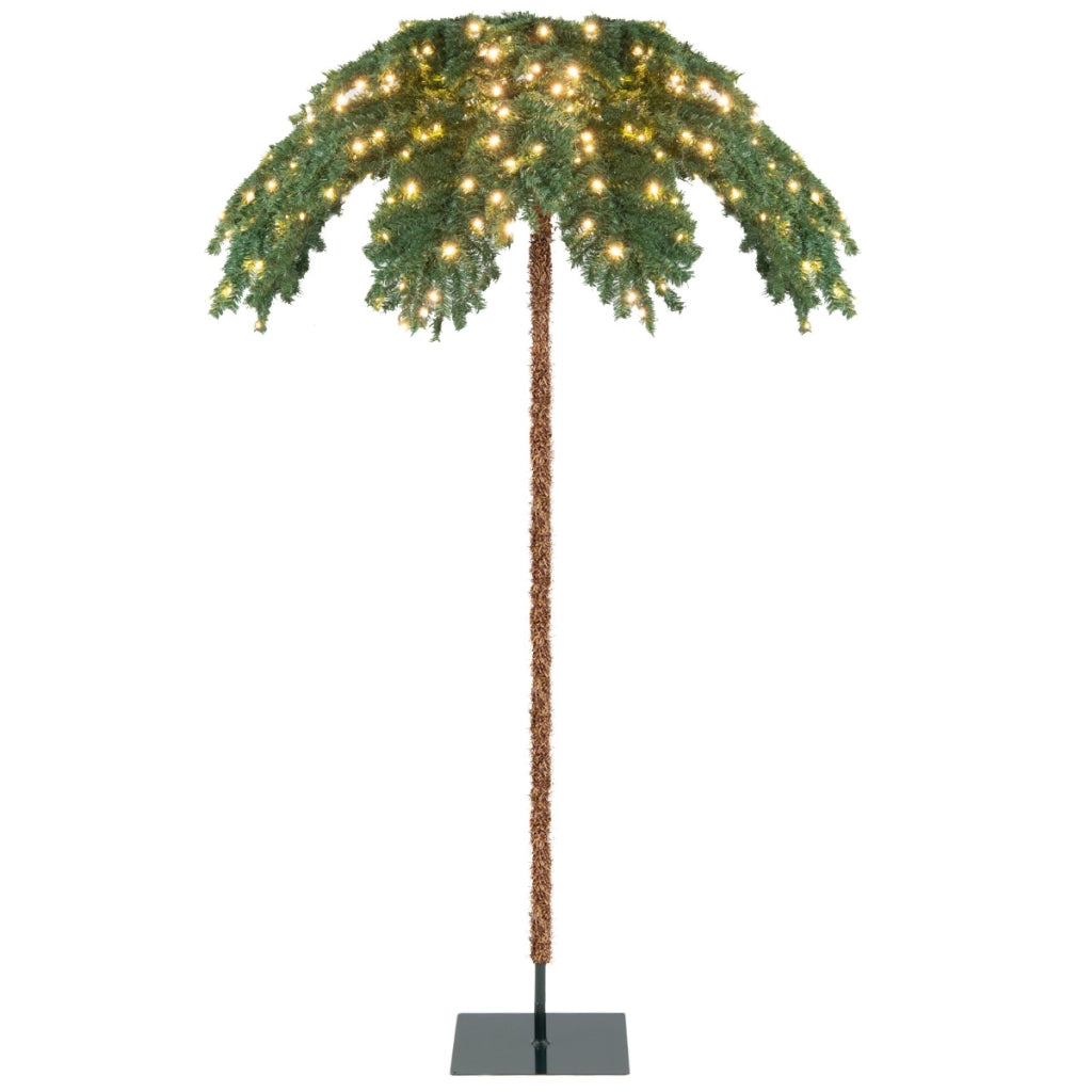 Palma di Natale pre-illuminata con 250 luci LED 813 punte di ramo, Albero artificiale con struttura a cerniera-Alberi di Natale
