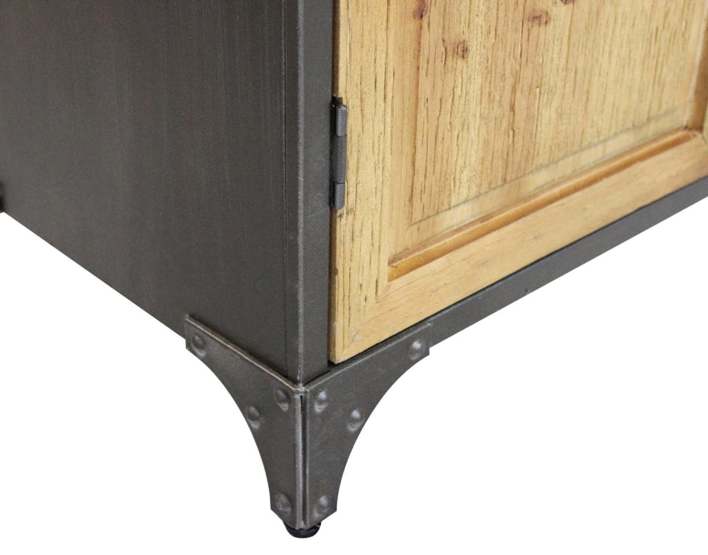 Credenza Industrial in Acciaio Legno cm 78 5x41 5x175 - BALDWIN