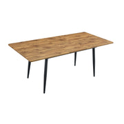 Tavolo da pranzo rettangolare industriale in MDF effetto legno con gambe in metallo nero